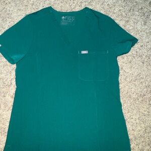 Figs Teal V-Neck Scrub Top